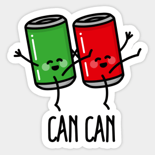 Can-can dancers pun Burlesque funny dancing soda cans doodle Sticker